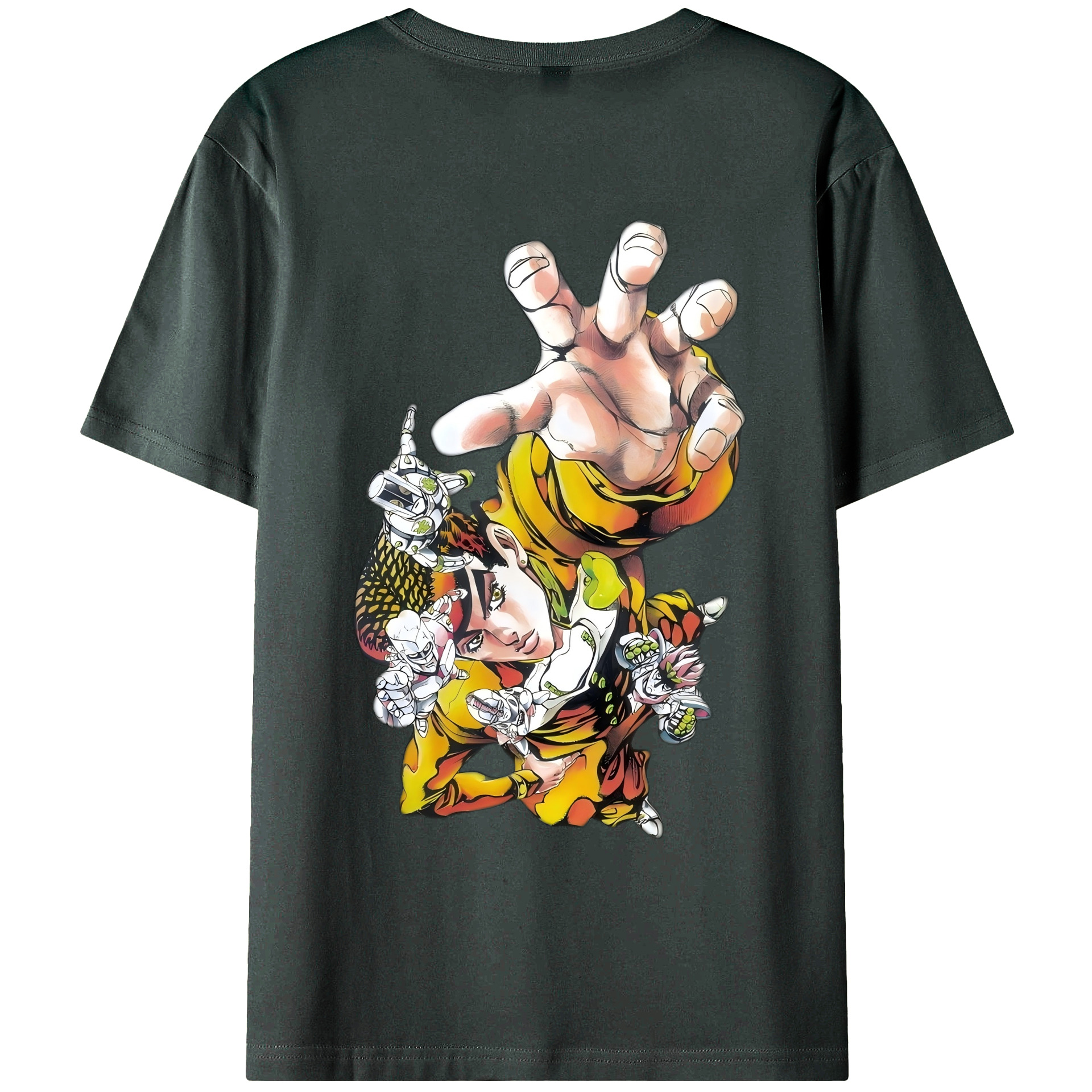 （画像用） ジョジョの奇妙な冒険 ひがしかた じょうすけ JoJo's Bizarre Adventure Higashikata Josuke 綿100％ メンズ半袖Tシャツ（バックプリント） 通気性